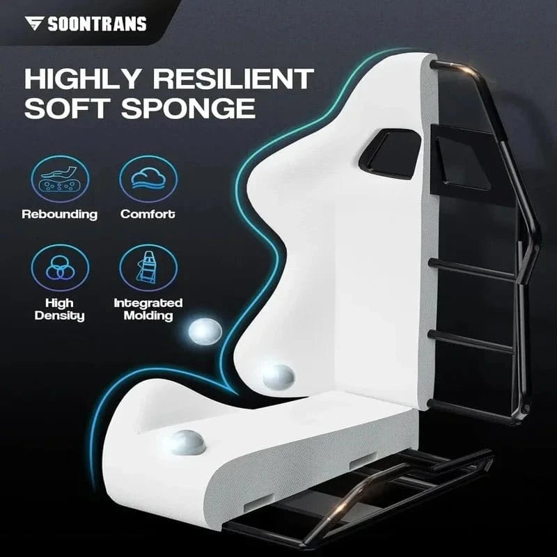 Ergonomic Gaming Chair with Footrest, Adjustable Home Office PC Chair, Comfortable Computer Chair with Headrest - FastZen