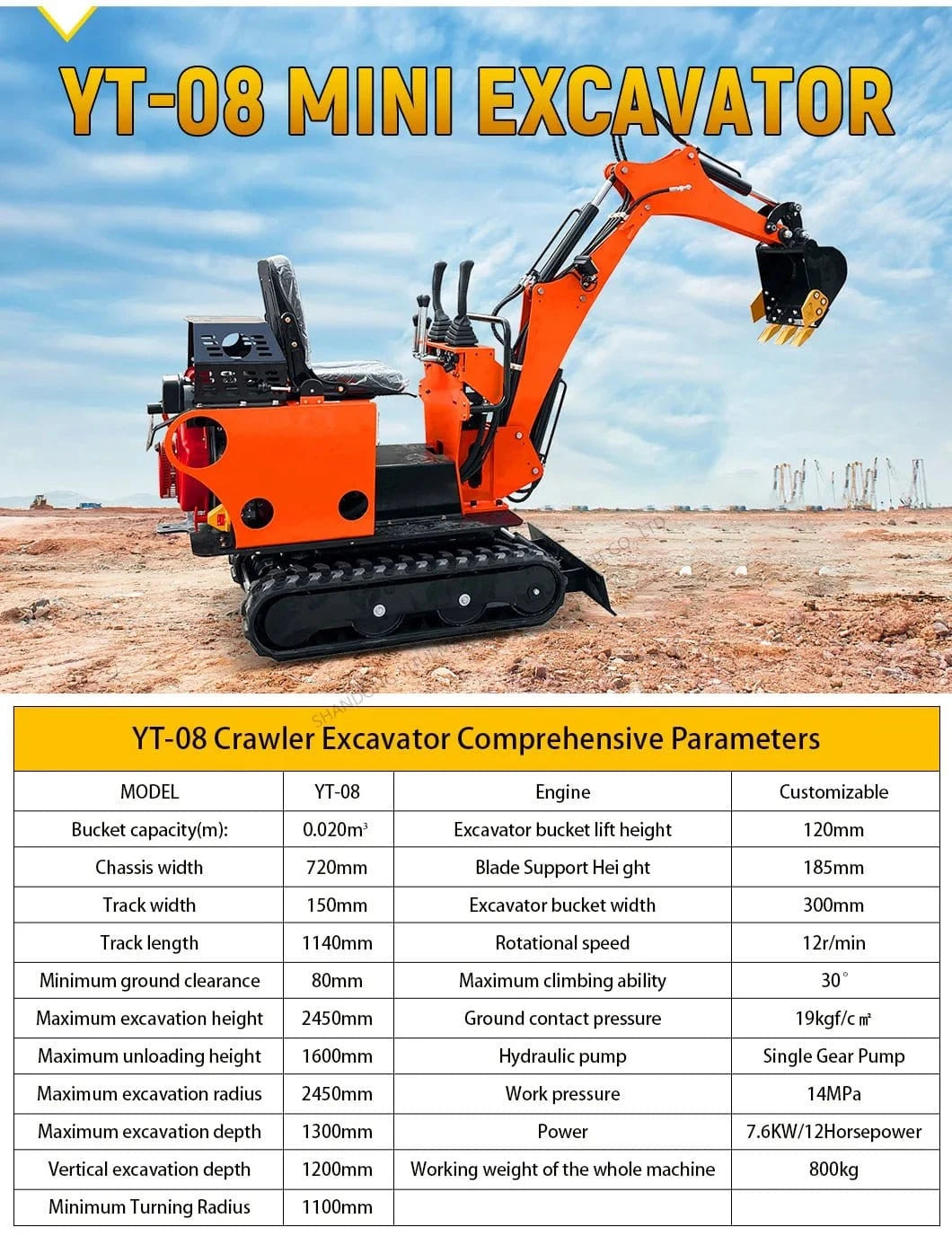 Factory Price Small Excavator 1.2 Ton Of Small Digger EPA Euro 5 Engine Customized Orchard Small Excavator Cheap Price - FastZen