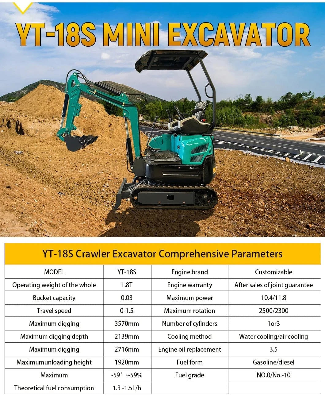 Factory Price Small Excavator 1.2 Ton Of Small Digger EPA Euro 5 Engine Customized Orchard Small Excavator Cheap Price - FastZen