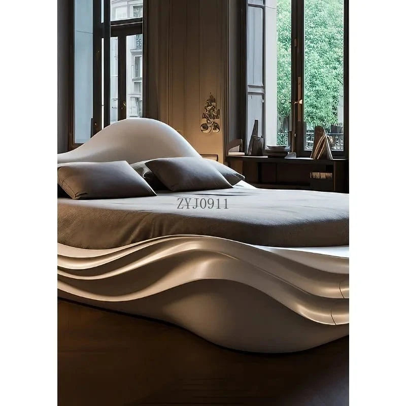 French fashion light luxury art aesthetics double bed master bedroom modern light luxury furniture - FastZen