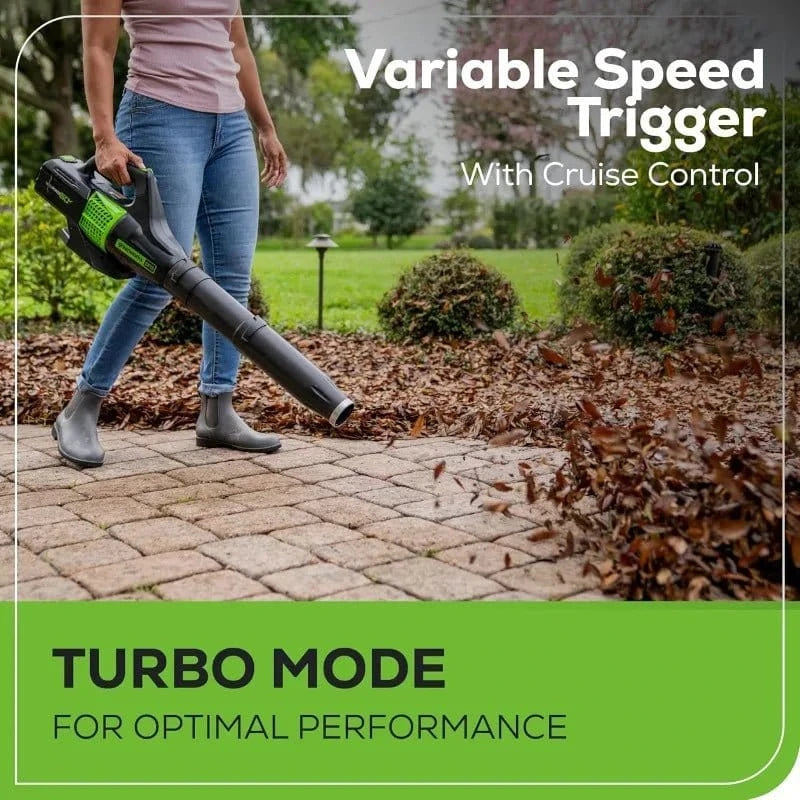 Greenworks 60V Cordless Leaf Blower, 450 CFM, Includes 2.0Ah Battery & Rapid Charger - FastZen