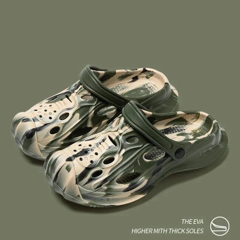 Litfun Camouflage Clogs – Summer EVA Slippers for Men, Non - Slip Garden & Beach Sandals - FastZen