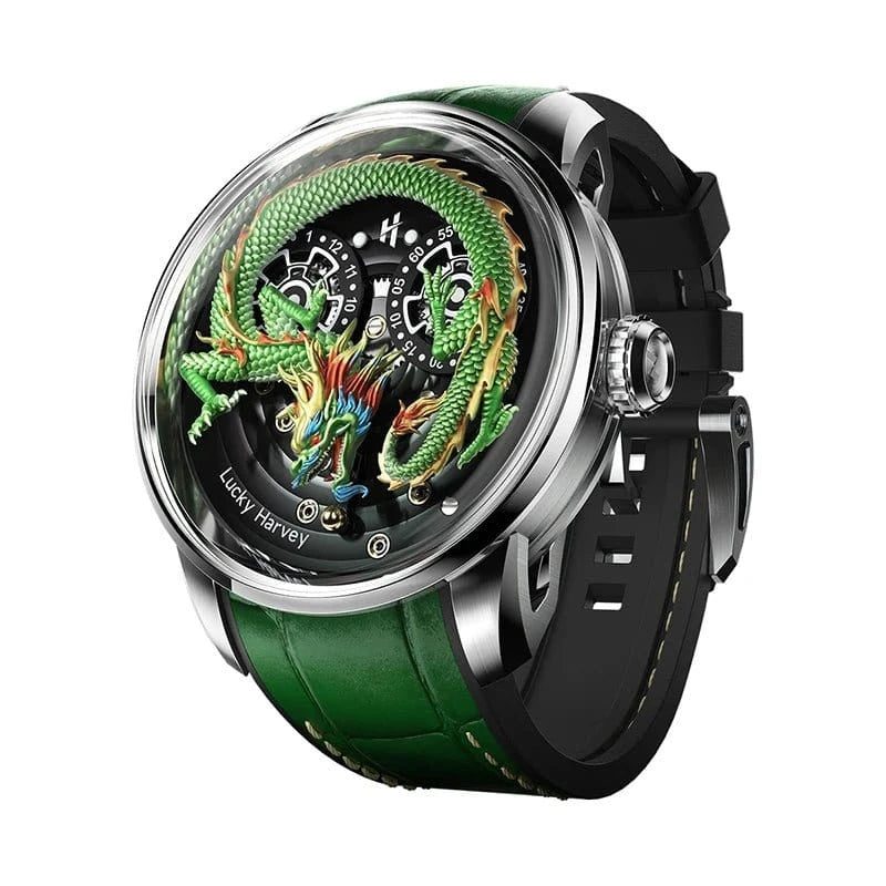 Lucky Harvey Automatic Mechanical Watch – Dragon Dial Edition - FastZen