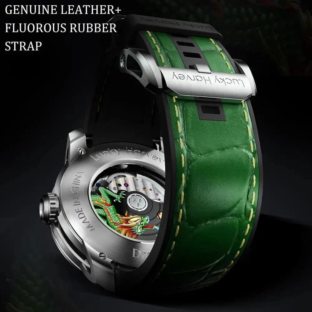 Lucky Harvey Automatic Mechanical Watch – Dragon Dial Edition - FastZen