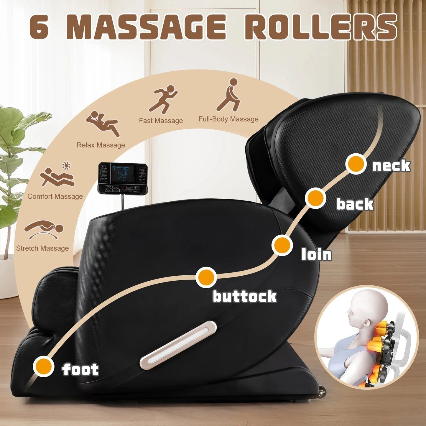 Luxury 4D Massage Chair Recliner with Zero Gravity, Heating Therapy, Full Body Airbag Massage, Foot Roller & Bluetooth Speaker – 3 Year Warranty - FastZen