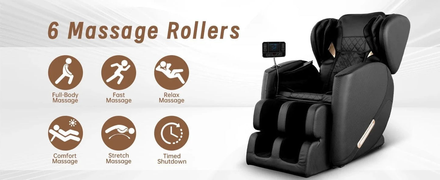 Luxury 4D Massage Chair Recliner with Zero Gravity, Heating Therapy, Full Body Airbag Massage, Foot Roller & Bluetooth Speaker – 3 Year Warranty - FastZen