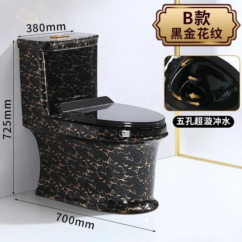 Luxury Black Ceramic Whirlpool Toilet – Silent & Deodorizing - FastZen