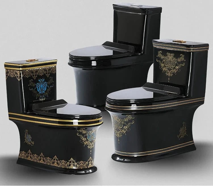 Luxury Black Ceramic Whirlpool Toilet – Silent & Deodorizing - FastZen