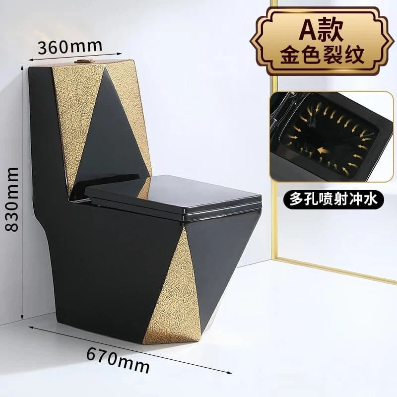 Luxury Black Ceramic Whirlpool Toilet – Silent & Deodorizing - FastZen