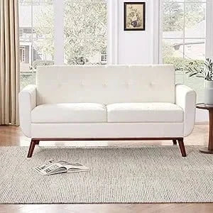 Mid - Century Modern Loveseat 65.2"_Sofa - Tufted Upholstered Couch – Solid Frame, Stylish & Comfortable Seating - FastZen