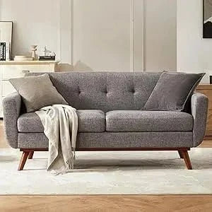 Mid - Century Modern Loveseat 65.2"_Sofa - Tufted Upholstered Couch – Solid Frame, Stylish & Comfortable Seating - FastZen