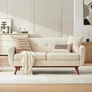 Mid - Century Modern Loveseat 65.2"_Sofa - Tufted Upholstered Couch – Solid Frame, Stylish & Comfortable Seating - FastZen