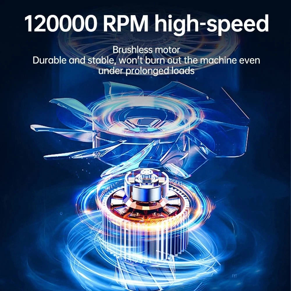 Mini Turbo Fan 120,000 RPM – Brushless High - Speed Duct Blower, Compact Powerful Air Cleaner - FastZen