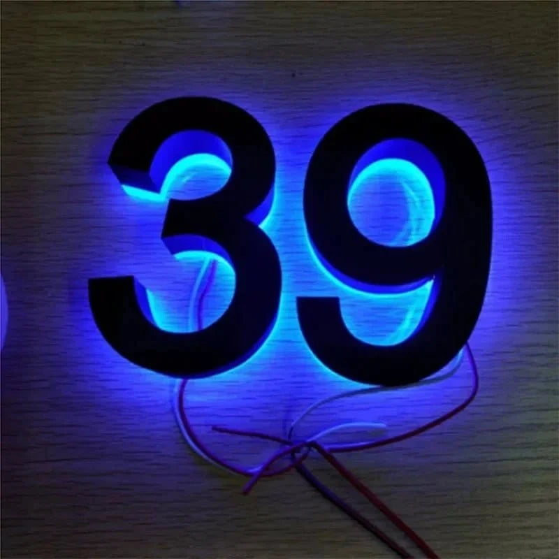 Modern Residential LED House Number Light – Waterproof Outdoor Illuminated Address Plaque for Home & Hotel - FastZen