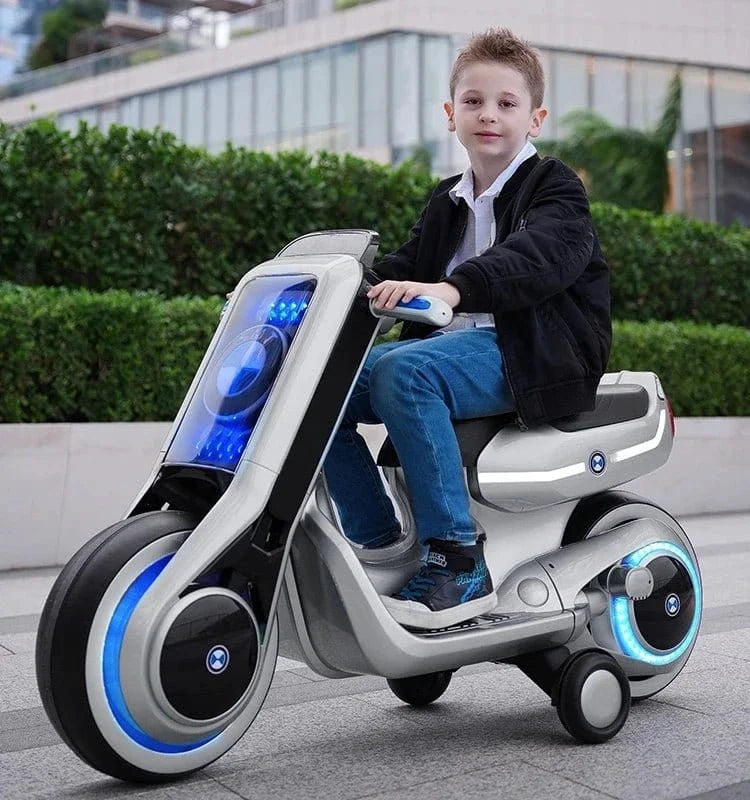 Moto Électrique Double Siège – Jouet à Batterie 2 Roues 3 - 6 Ans – Modèle Parent - Enfant, Charge Rapide - FastZen
