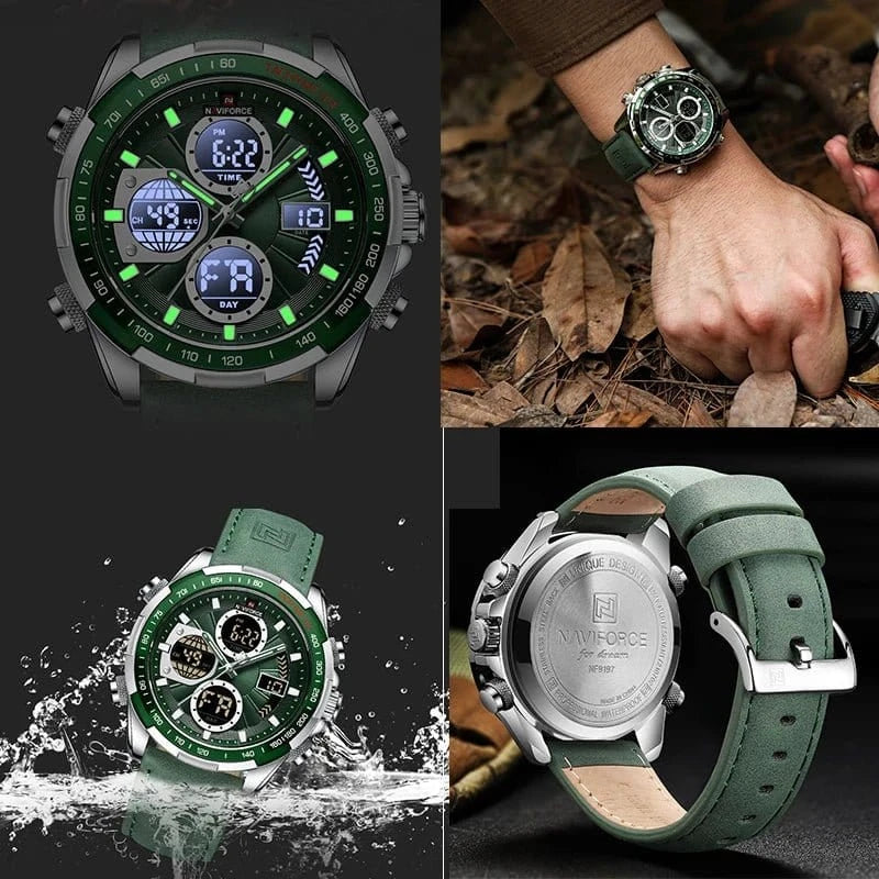 NAVIFORCE Fashion Military Watches for Men Luxury Original Sports Chronograph Watch Waterproof Quartz Clock Digital WristWatch - FastZen