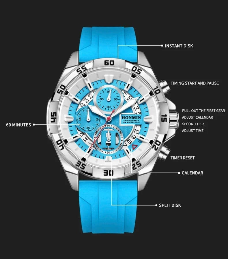 New Sport Men's Watch Silicone Strap Waterproof Military Quartz Wristwatches Date Luminous Clock Relogio Masculino Drop Shipping - FastZen