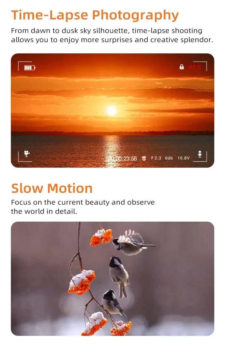 ORDRO M5 Action Camera 4k Handheld Pocket Digital Camcorder 3 - axis Gimbal Stabilization IR Night Vision Vlog Videos Camara - FastZen