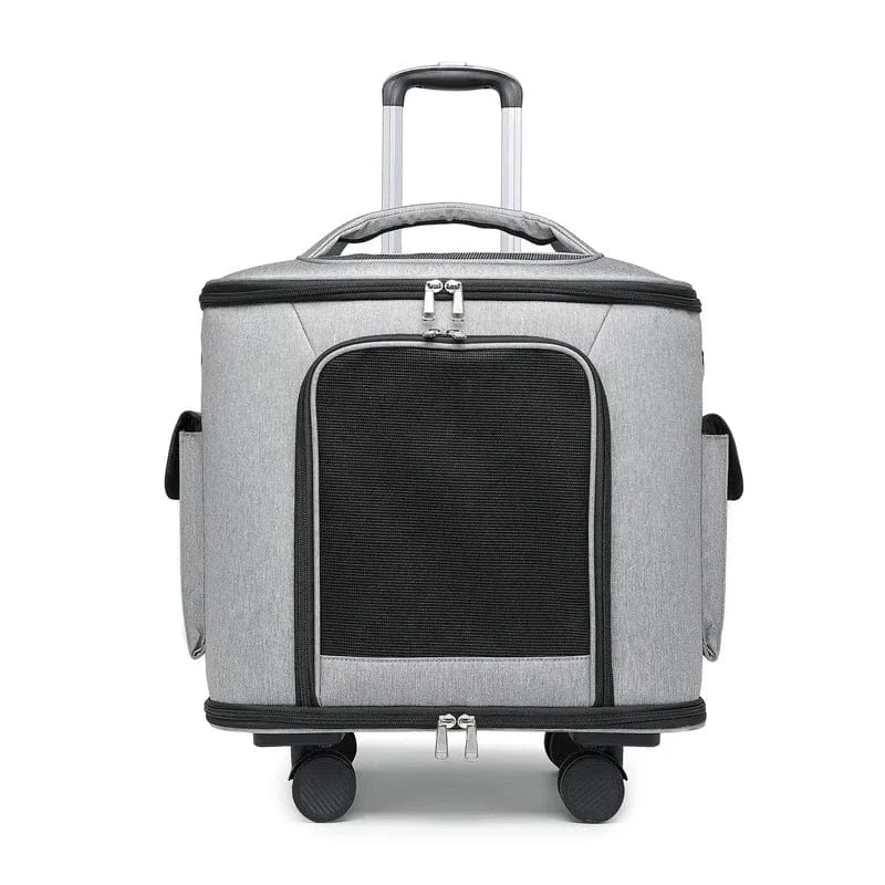 Pet Travel Trolley Bag with Silent Wheels – Portable Large Capacity Breathable Carrier for Cats & Dogs - FastZen