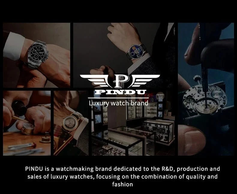 PINDU Design Watches Man Starry Sky Watch For Men Quartz Wristwatches Clock Earth Theme Design Man Watch Celestial Body Series - FastZen