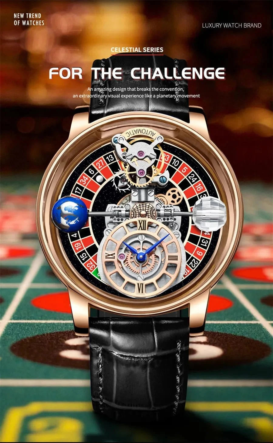 PINDU Upgraded Version Pindu Russian Roulette Celestial Series Quartz Watch Men's Astronomical Casino Las Vegas Men's Watch - FastZen