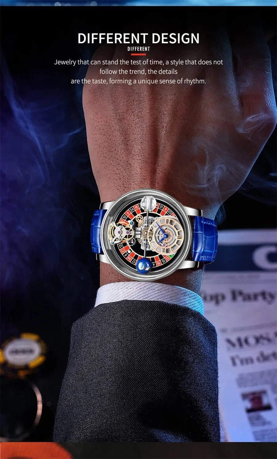 PINDU Upgraded Version Pindu Russian Roulette Celestial Series Quartz Watch Men's Astronomical Casino Las Vegas Men's Watch - FastZen