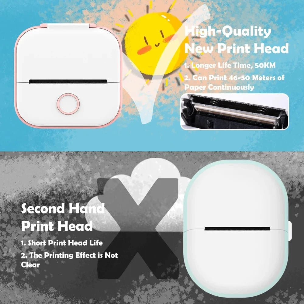 Portable Mini Thermal Printer Wirelessly – Imprimante Bluetooth Portable Sans Encre - FastZen