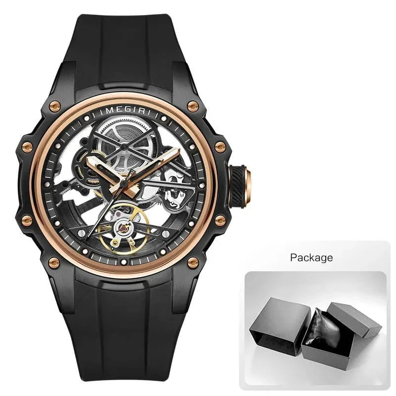Skeleton Dial Automatic Mechanical Watch – Men’s Stainless Steel Sport Wristwatch - FastZen