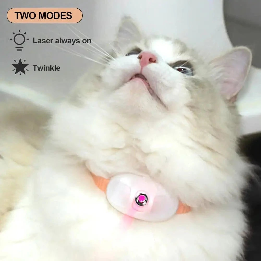 Smart Laser Cat Teaser Collar – USB Rechargeable Interactive Toy with Automatic Laser Pointer for Kitten Play & Training - FastZen