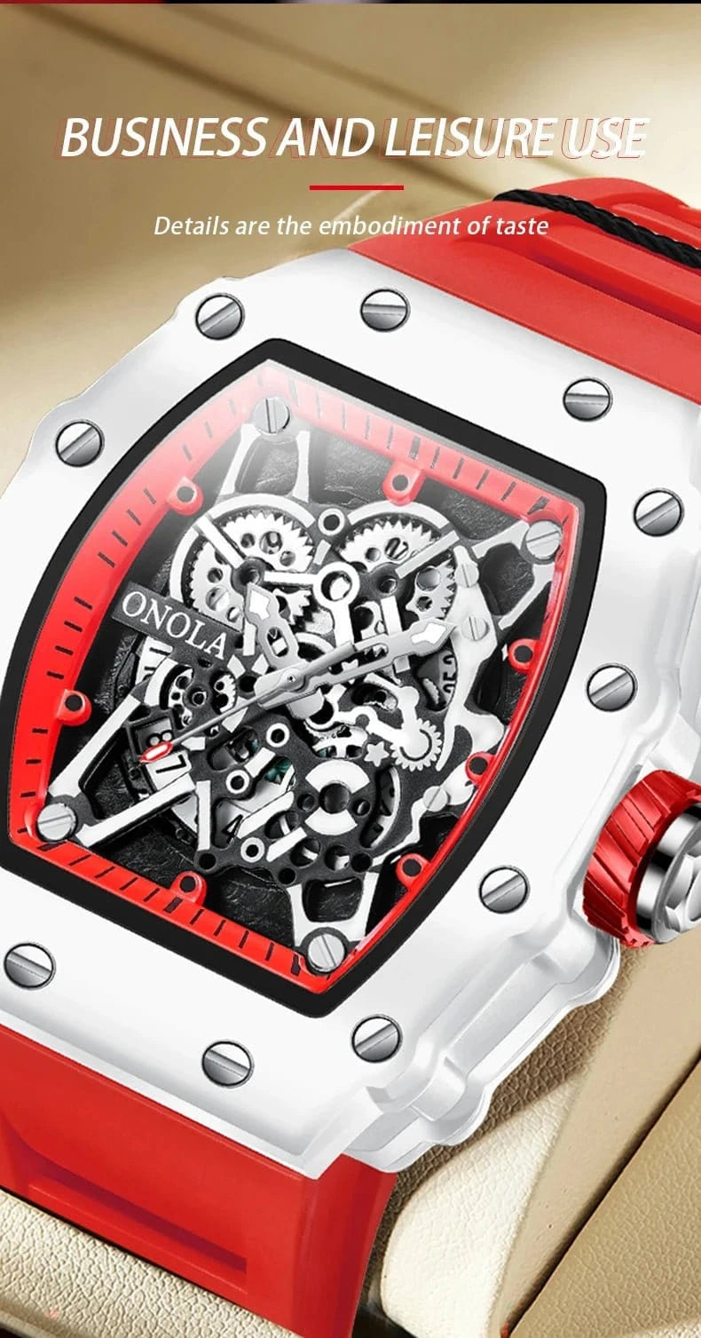 TOP Hot Selling Men Watch Fashion Brand ONOLA Quartz Silicone Tape Watches men Clock - FastZen