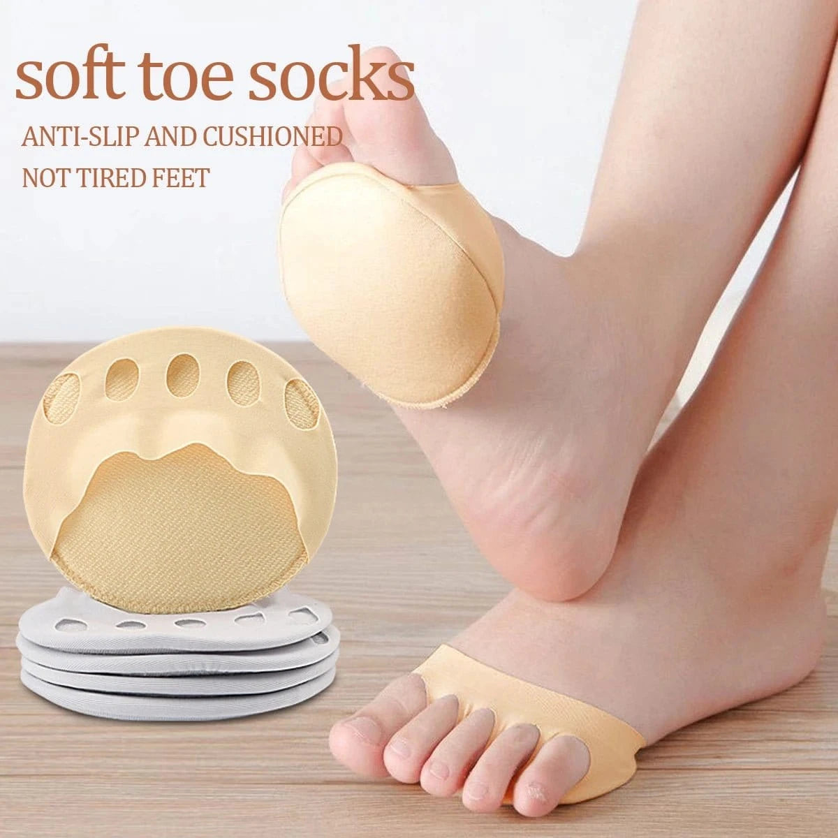 1 Pair Five - Toe Forefoot Pads for Women – High Heel Half Insoles & Foot Care Inserts Description: - FastZen