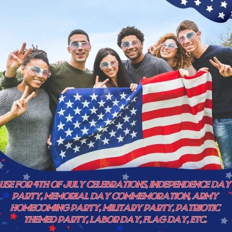 12 Pcs American Patriotic Shutter Shades – Independence Day Party Glasses - FastZen