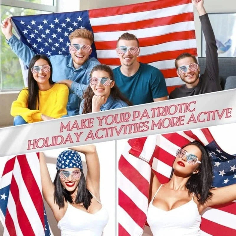12 Pcs American Patriotic Shutter Shades – Independence Day Party Glasses - FastZen