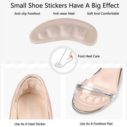 1/2Pair Silicone Pads Forefoot for Women's Shoes Non - slip Insert Self - adhesive Heel Gel Insoles Heels Sandals Anti - Slip Foot Pad - FastZen