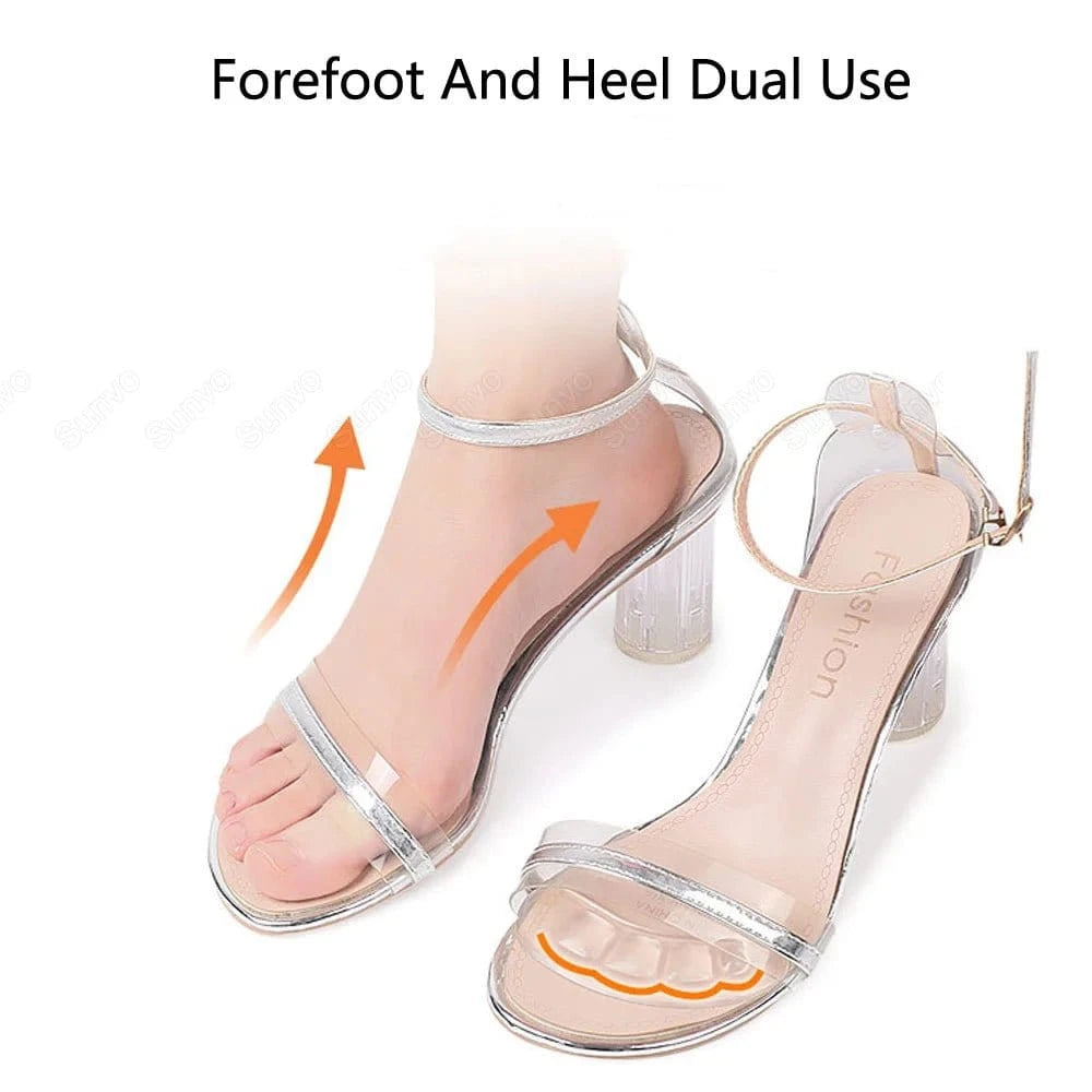 1/2Pair Silicone Pads Forefoot for Women's Shoes Non - slip Insert Self - adhesive Heel Gel Insoles Heels Sandals Anti - Slip Foot Pad - FastZen