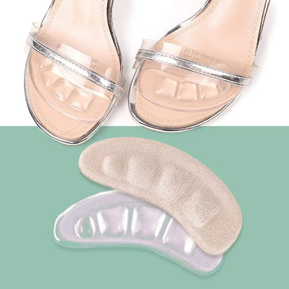 1/2Pair Silicone Pads Forefoot for Women's Shoes Non - slip Insert Self - adhesive Heel Gel Insoles Heels Sandals Anti - Slip Foot Pad - FastZen