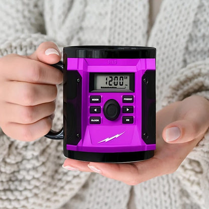 1pc Novelty Blue Radio Mug Coffee Cup, 11oz | Reusable Ceramic with Digital Display, Perfect for Hot Beverages, Machine Washable, Ideal Gift for Coffee Lovers, Coffee Lover Gift|Digital Display Mug|Reusable Ceramic Cup, Coffe - FastZen