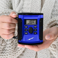 1pc Novelty Blue Radio Mug Coffee Cup, 11oz | Reusable Ceramic with Digital Display, Perfect for Hot Beverages, Machine Washable, Ideal Gift for Coffee Lovers, Coffee Lover Gift|Digital Display Mug|Reusable Ceramic Cup, Coffe - FastZen