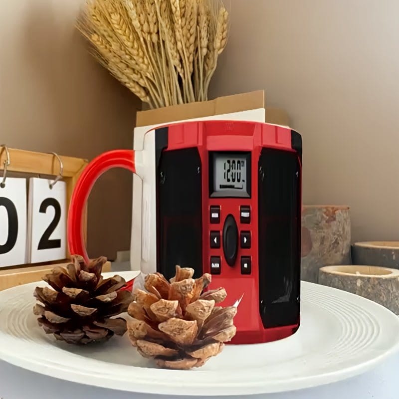 1pc Novelty Blue Radio Mug Coffee Cup, 11oz | Reusable Ceramic with Digital Display, Perfect for Hot Beverages, Machine Washable, Ideal Gift for Coffee Lovers, Coffee Lover Gift|Digital Display Mug|Reusable Ceramic Cup, Coffe - FastZen