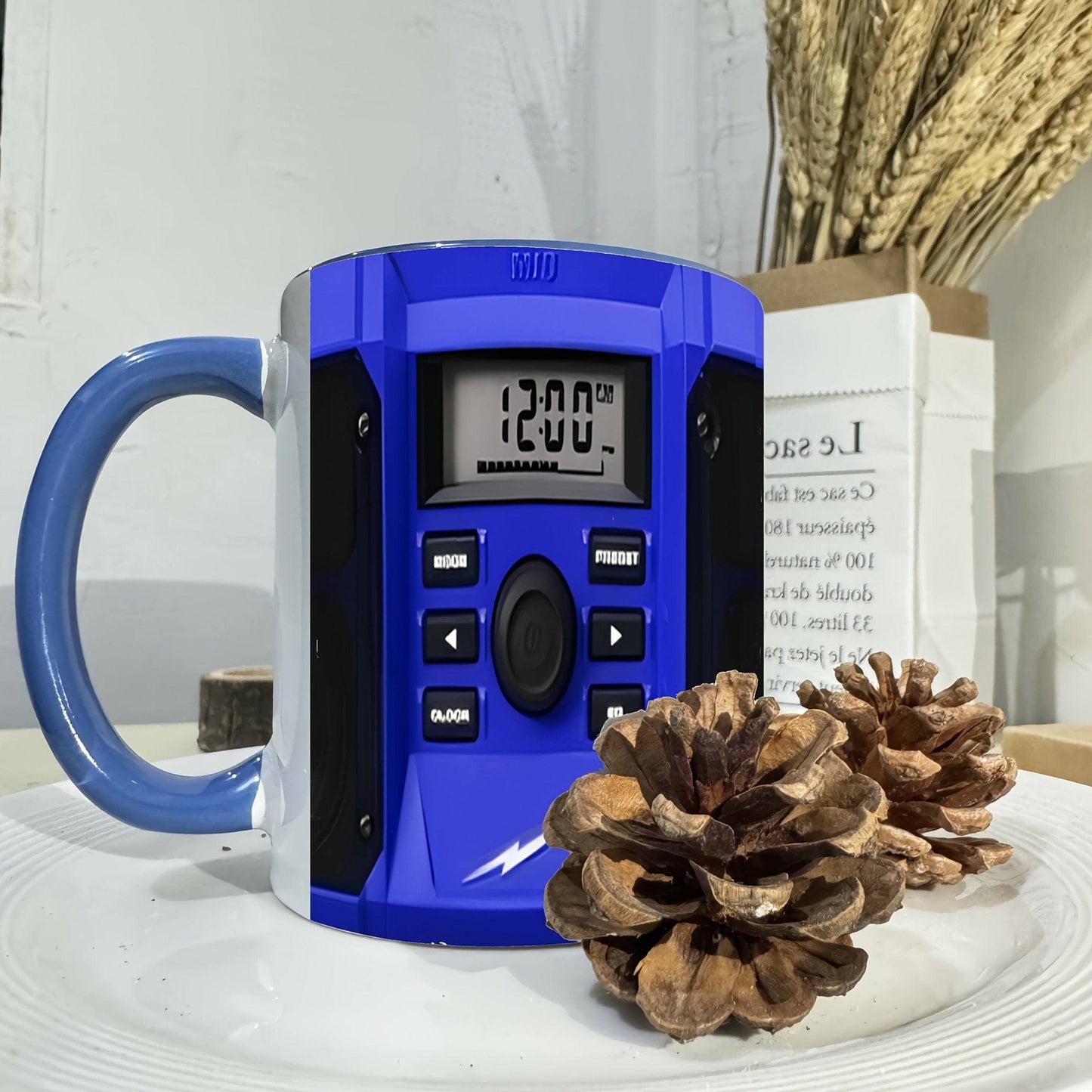 1pc Novelty Blue Radio Mug Coffee Cup, 11oz | Reusable Ceramic with Digital Display, Perfect for Hot Beverages, Machine Washable, Ideal Gift for Coffee Lovers, Coffee Lover Gift|Digital Display Mug|Reusable Ceramic Cup, Coffe - FastZen