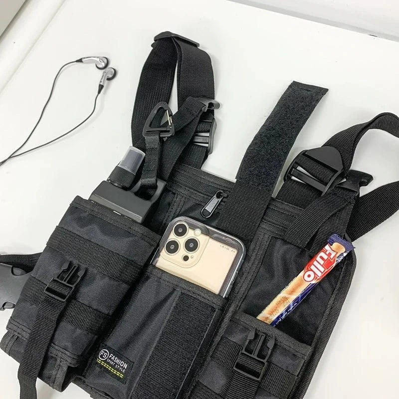 2025 Hip - Hop Streetwear Chest Bag – Unisex Tactical Vest Backpack with Multi - Function Pockets for Sport &amp; Travel - FastZen