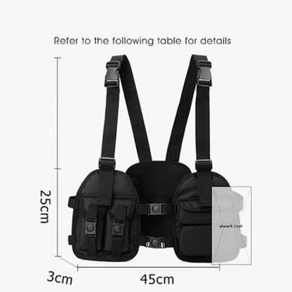 2025 Hip - Hop Streetwear Chest Bag – Unisex Tactical Vest Backpack with Multi - Function Pockets for Sport &amp; Travel - FastZen
