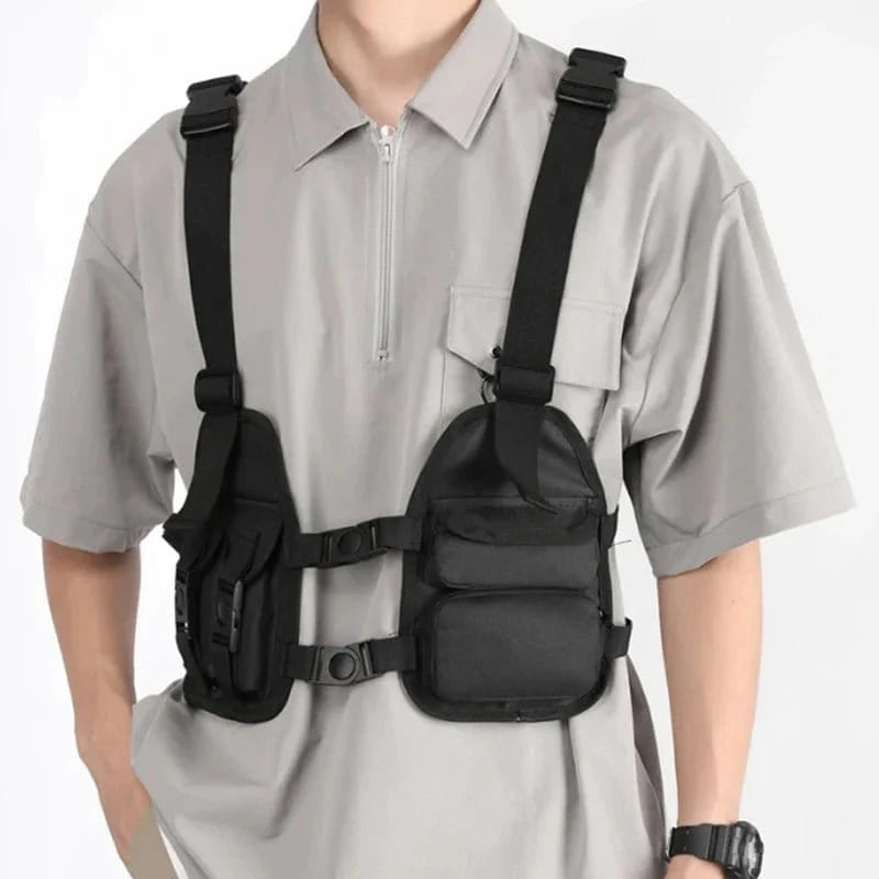 2025 Hip - Hop Streetwear Chest Bag – Unisex Tactical Vest Backpack with Multi - Function Pockets for Sport &amp; Travel - FastZen