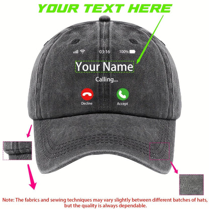 A Fun And Humorous Baseball Cap with Caller ID, Suitable for Both Men And Women.