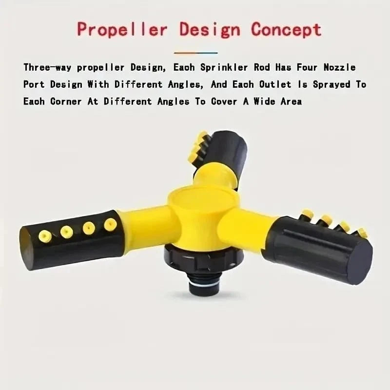 360° Automatic Rotating Garden Sprinkler – Lawn Irrigation Sprayer with Hose Set, Large Area Water Coverage - FastZen