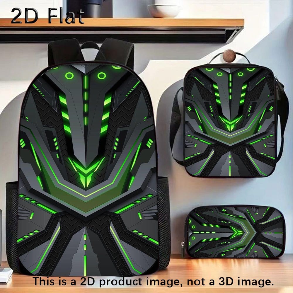 3PCS Steel Style Double Shoulder Backpack Set – Lightweight, Multi - Pocket & Large Capacity Travel Bags - FastZen