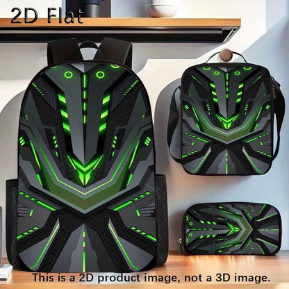 3PCS Steel Style Double Shoulder Backpack Set – Lightweight, Multi - Pocket & Large Capacity Travel Bags - FastZen