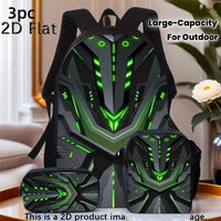 3PCS Steel Style Double Shoulder Backpack Set – Lightweight, Multi - Pocket & Large Capacity Travel Bags - FastZen