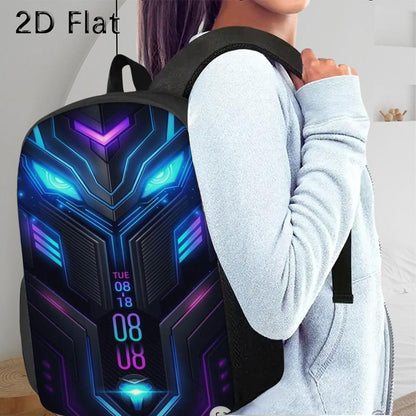 3pcs Steel Style Game Backpack Set Includes a Large Capacity Backpack, a Pencil Case And a Zippered Lunch Bag with Adjustable Shoulder Straps, Making It a Great Travel And Commuting Gift. - FastZen