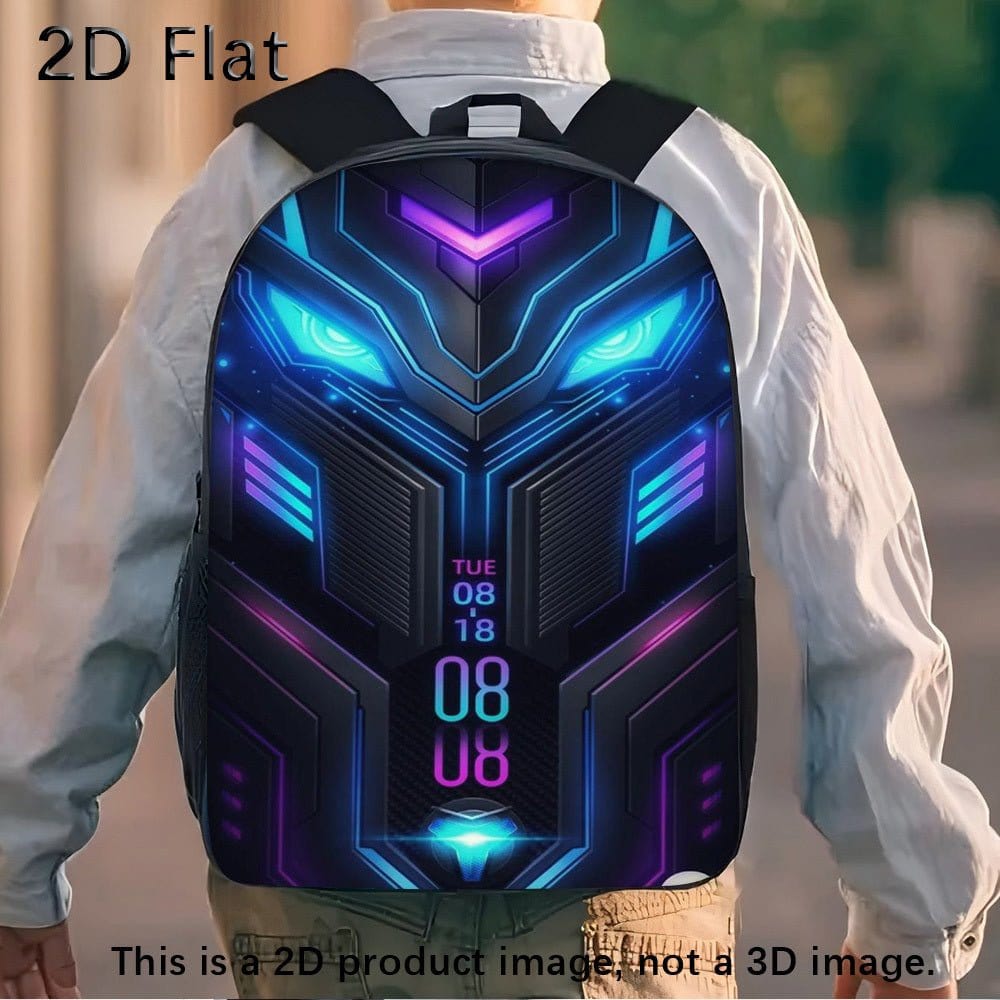 3pcs Steel Style Game Backpack Set Includes a Large Capacity Backpack, a Pencil Case And a Zippered Lunch Bag with Adjustable Shoulder Straps, Making It a Great Travel And Commuting Gift. - FastZen